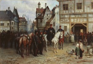 Generaal Blücher met de Kozakken in Bautzen door Gottfried Willewalde