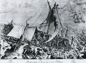 Schipbreuk van Fregat Medusa (2 juli) door Gottfried or Godefroy Engelmann