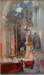 Interieur van de Münchener Damenstiftskirche