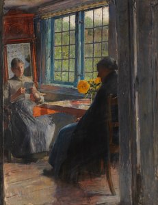 Vrouwen bij het tuinraam, c. 1890