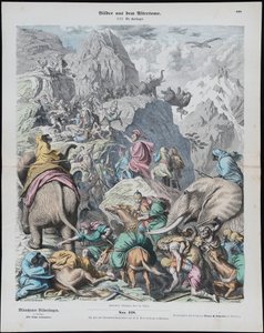 Hannibal steekt de Alpen over uit Münchener Bilderbogen door Gottlob Heinrich Leutemann