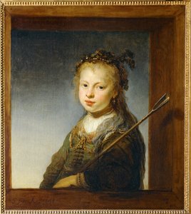 Klein meisje als herderin ... door Govaert Flinck