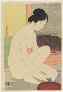 Vrouw in bad, oktober 1915 door Goyo Hashiguchi
