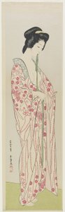 Vrouw in kimono onderkleding, mei 1920