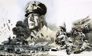 Douglas MacArthur met landingsscènes op D-Day door Graham Coton