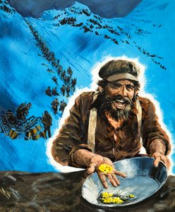 Goudzoeken tijdens de Klondike goudkoorts door Graham Coton