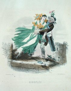 Kruidenier die de muurbloem steelt, uit 
