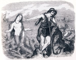 De herder en de zee - Fabels van La Fontaine door Grandville