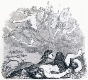 Jupiter en de donders (Jupiter et les tonnerres) - Fabels van La Fontaine door Grandville