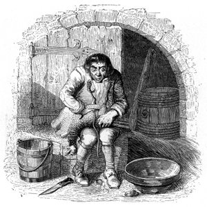 De kip met de gouden eieren: La Fontaine fabel geïllustreerd door Grandville door Grandville (1803 47)