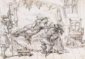 Doornroosje, illustratie voor sprookje door Charles Perrault door Grandville
