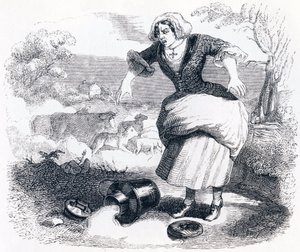 Het melkmeisje en de melkkan door Grandville