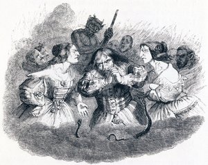 De slecht getrouwde - Fabels van La Fontaine door Grandville