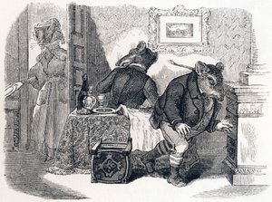 De stadsrat en de veldrat - Fabels van La Fontaine door Grandville