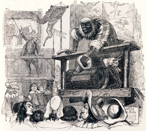De aap en de luipaard - Fabels van La Fontaine door Grandville