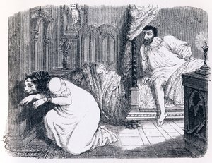De poes veranderd in een vrouw - Fabels van La Fontaine door Grandville