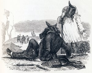 De twee muilezels - Fabels van La Fontaine door Grandville