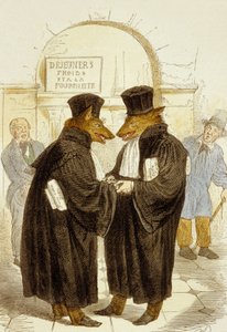 Er is eer onder dieven, uit 100 Spreekwoorden door Grandville (1803 47)