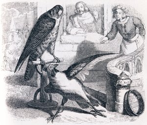 De valk en de kapoen door Grandville