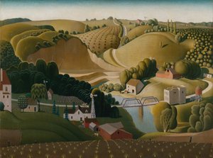 Stone City, Iowa door Grant Wood