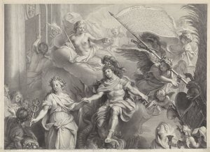 Allegorie op de macht van Lodewijk XIV door Gérard Edelinck