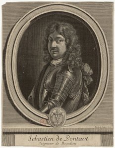 Edelinck - Sebastien de Pontaut Seigneur de Baulieu door Gérard Edelinck