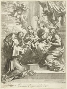Heilige Martina aan de voeten van Maria door Gérard Edelinck
