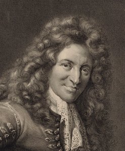 Portret van de luitspeler en componist Charles Mouton ca. 1626-1710, 1690s door Gérard Edelinck