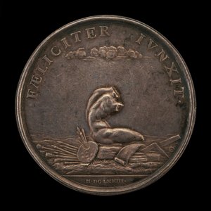 Emblemen van de kunsten met de Belvedere Torso (1673) door Gérard Léonard Hérard