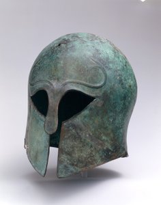 Bronzen archaïsche helm van Korinthisch type, c.600-575 v.Chr.
