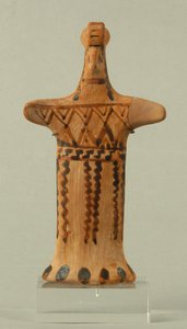 Beeldje van een staande vrouw, Boeotische werkplaats, Archaïsche Periode door Greek
