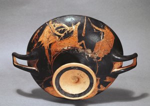 Kylix versierd met Heracles en de Ceryneïsche Hinde