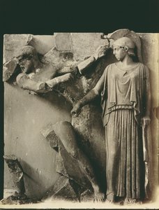 De werken van Hercules, metope van de tempel van Zeus in Olympia, c.470-457 v.Chr. door Greek