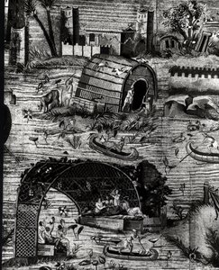 De Nijlmozaïek, detail met scènes uit het boerenleven (mozaïek) door Greek