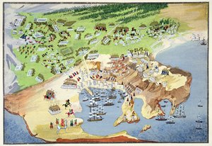 Slag om Piraeus, uit de Picturale Geschiedenis van de Griekse Onafhankelijkheidsoorlog