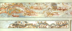 Zee-expedities en rivierlandschap, Akrotiri fresco, Thera (nu Santorini), Griekse beschaving