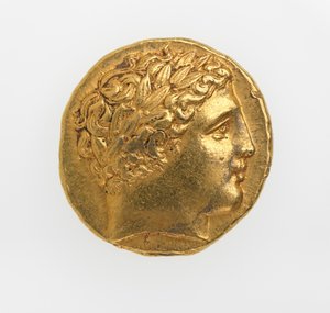 Voorzijde van een stater van Philippus II van Macedonië, 359-336 v.Chr.