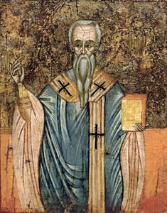 Sint Cyrillus van Alexandrië (ca. 376-444), icoon door Greek School