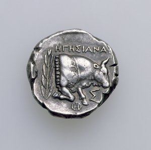 Tetradrachme van Samos, Ionië, met een stier, c.390 v.Chr. (achterzijde) door Greek School