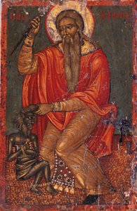 Sint Charalambos met Duivel door Greek icon