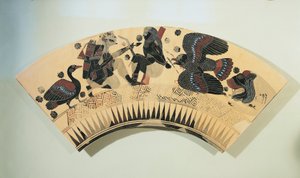 Fragment van een vaas, die Heracles uitbeeldt die Prometheus bevrijdt van zijn kwelling door adelaar, zwartfiguur aardewerk
