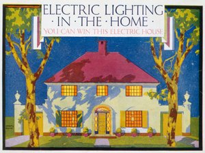 Elektrische verlichting in huis, 1910