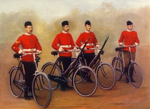 Fietsers - Lancashire Fusiliers, 1900 door Gregory and Co