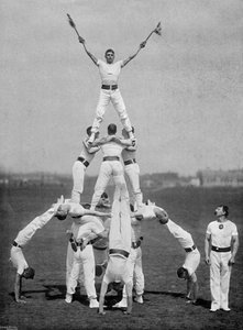 Demonstratie door het personeel van de Aldershot-gymzaal, Hampshire, 1895