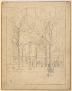 Uitzicht op een Straat in Parijs door Griffith Baily Coale
