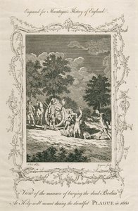 Begraven van pestslachtoffers, Holywell Mount, Shoreditch, Londen, 1665, ca. laat 18e eeuw door Grignion