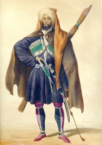 Een Circassian Uit: Scènes, landschappen, gewoonten en kostuums van de Kaukasus, 1840 door Grigori Grigorevich Gagarin