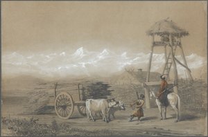 Het Kozakkenfort in de Kaukasus, 1846 door Grigori Grigorevich Gagarin