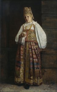 Vrouw uit Koersk in traditionele Russische kleding, 1871