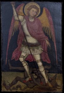 St Michael de Aartsengel vecht tegen Satan. door Guariento di Arpo